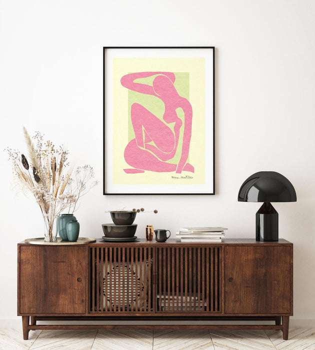 Matisse pink wall decor, pink wall decor, green wall decor, pink green wall art, matisse wall art, matisse print, pink green print, matisse