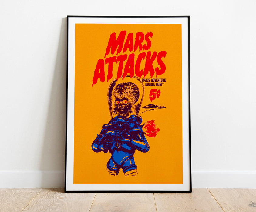Mars attacks! movie poster, classic 90's vintage wall film art print photo, tim burton decor, alien poster,printable wall art digital print