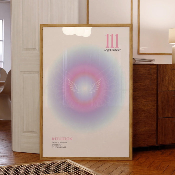 Manifestation poster aura print spiritual wall art gradient print angel numbers affirmation wall art digital download