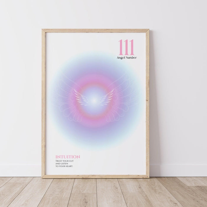 Manifestation poster aura print spiritual wall art gradient print angel numbers affirmation wall art digital download