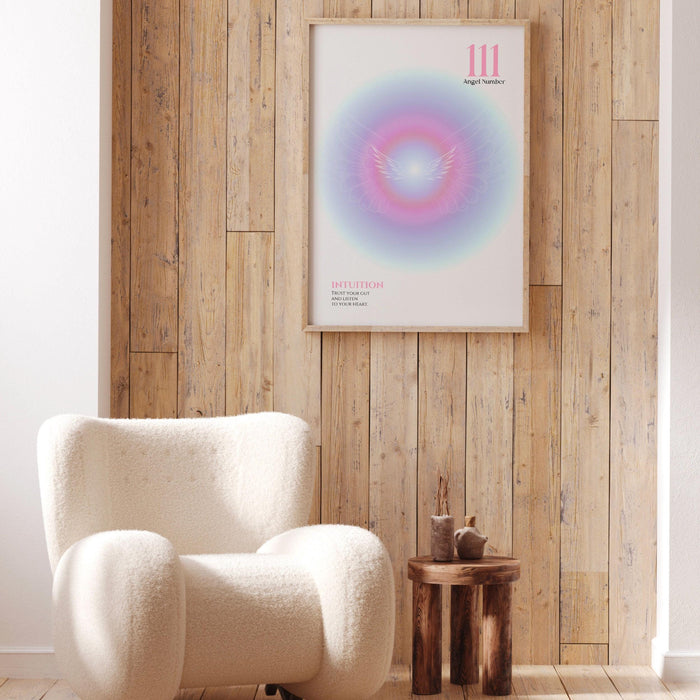 Manifestation poster aura print spiritual wall art gradient print angel numbers affirmation wall art digital download
