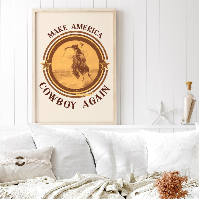 Make america cowboy again digital download print cowboy western wall decor boy dorm room decor cowgirl digital download aesthetic printable