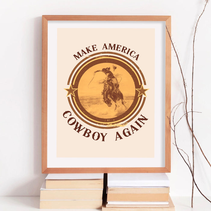 Make america cowboy again digital download print cowboy western wall decor boy dorm room decor cowgirl digital download aesthetic printable