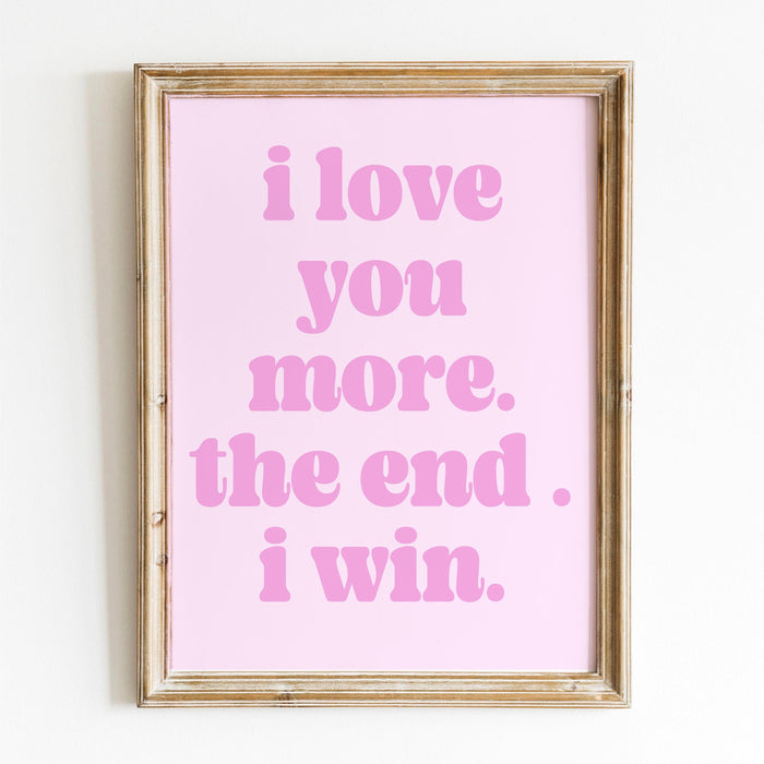 I love you, preppy pink wall art funky maximalist decor, trendy retro wall art minimalist y2k room decor aesthetic poster groovy wall art