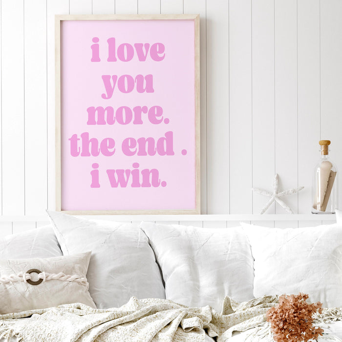 I love you, preppy pink wall art funky maximalist decor, trendy retro wall art minimalist y2k room decor aesthetic poster groovy wall art