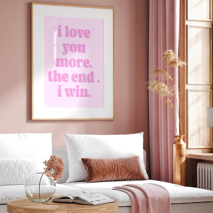 I love you, preppy pink wall art funky maximalist decor, trendy retro wall art minimalist y2k room decor aesthetic poster groovy wall art
