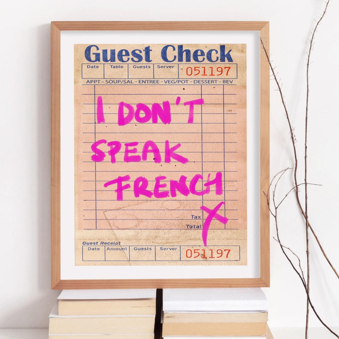 Guest check, trendy retro wall art, retro trendy aesthetic wall art pink print, trendy wall art, vibrant, funny art, dorm room digital art