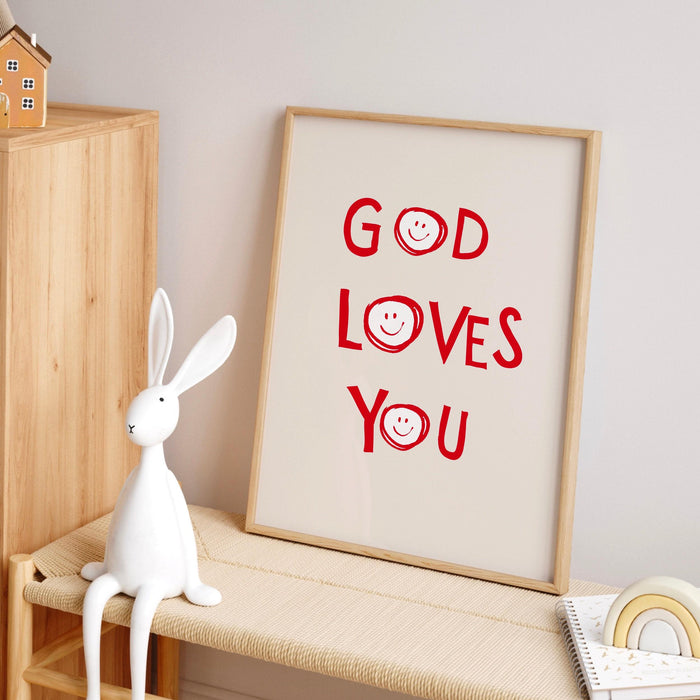 God loves you christian allies minimalist christian wall art psalm print christian poster god art trendy bible art digital download 1 print