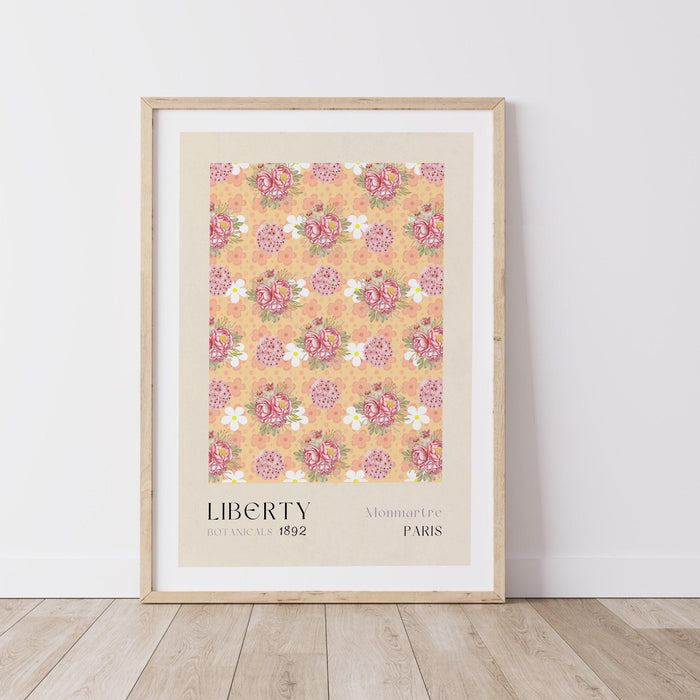 Gallery wall set, exhibition set of 6 prints, liberty print pattern, gallery wall art, museum poster, flower market print, digital download