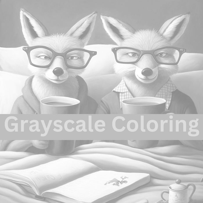 Fox, adult coloring page printable coloring page for adult kids coloring book digital download grayscale instant download, printable fox art
