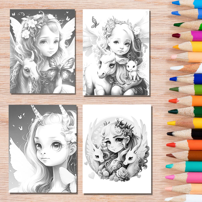 Fairy coloring book | printable coloring pages | 20 fantasy coloring sheets | instant download pdf. fantasy fairies coloring page printable