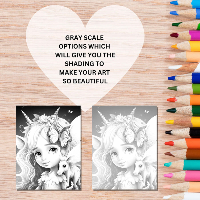 Fairy coloring book | printable coloring pages set of 10 fantasy coloring sheets | instant download. fantasy fairies unicorn coloring pages