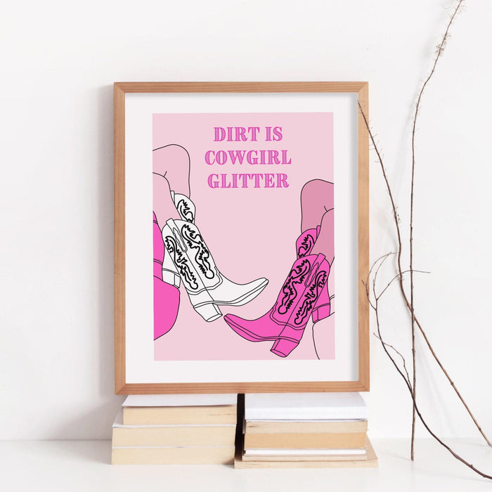 Cowgirl wall art | cute western decor | cowgirl boot print | preppy wall art digital download | cowgirl boots, cowgirl quote, preppy art