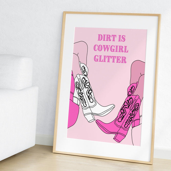 Cowgirl wall art | cute western decor | cowgirl boot print | preppy wall art digital download | cowgirl boots, cowgirl quote, preppy art