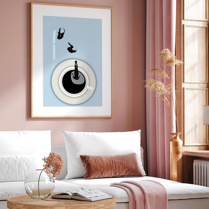 Coffee print, drink poster, modern kitchen decor, retro poster, pop art, kitchen art, exhibition poster, illustration, coffee lover