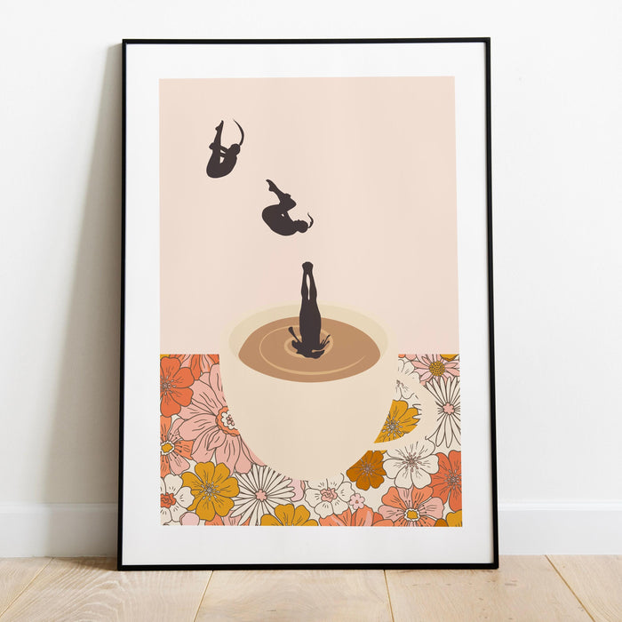 Cafe art, coffee print, drink poster, modern kitchen decor, retro poster, pop art, kitchen art, exhibition poster, coffee lover, printable