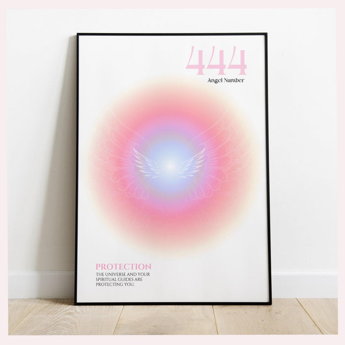 Angel number 444 | aura poster | spiritual wall art | gradient print | angel numbers | affirmation wall art | aura print | printable decor