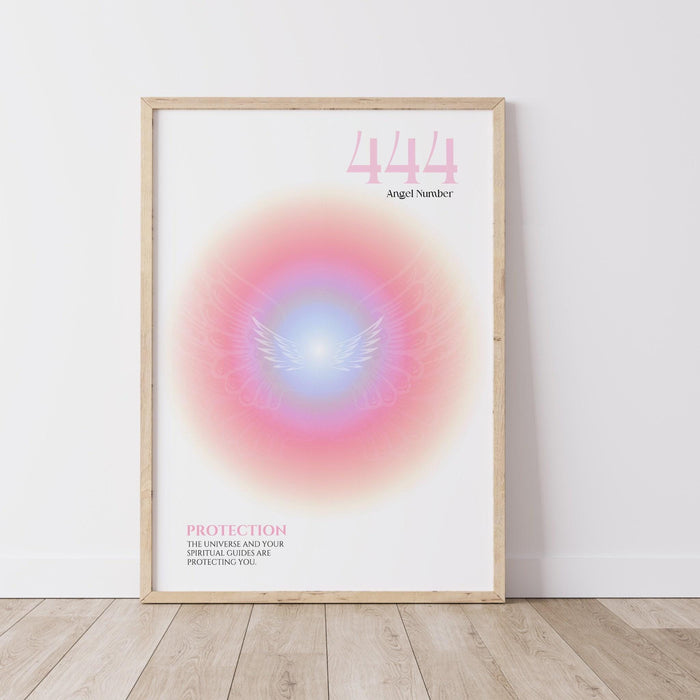 Angel number 444 | aura poster | spiritual wall art | gradient print | angel numbers | affirmation wall art | aura print | printable decor