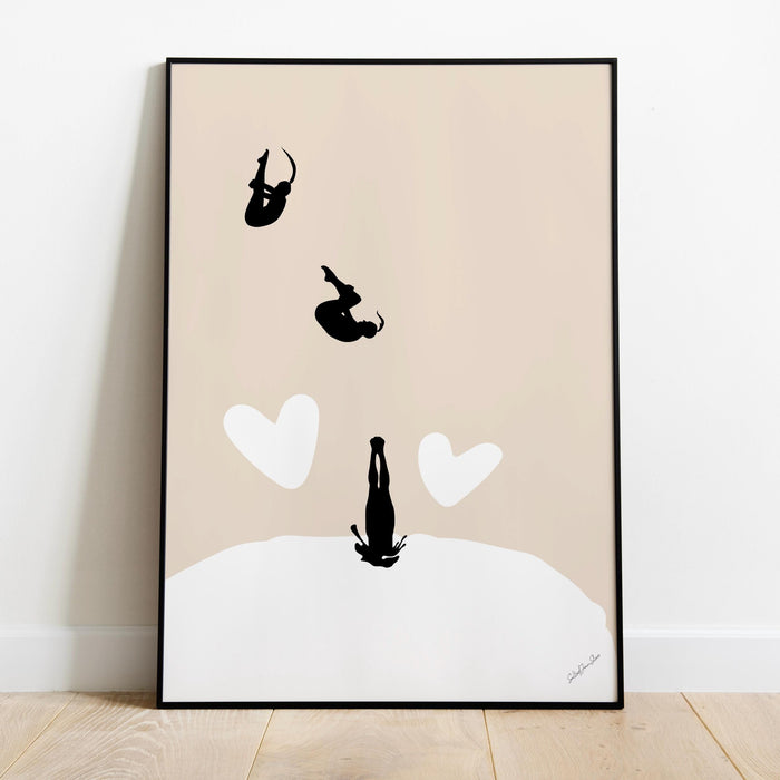 Coffee Print, Drink Poster, Modern Kitchen Decor, Retro Poster, Pop Art, Heart Kitchen Art, Exhibition Poster, Illustration, Coffee Lover