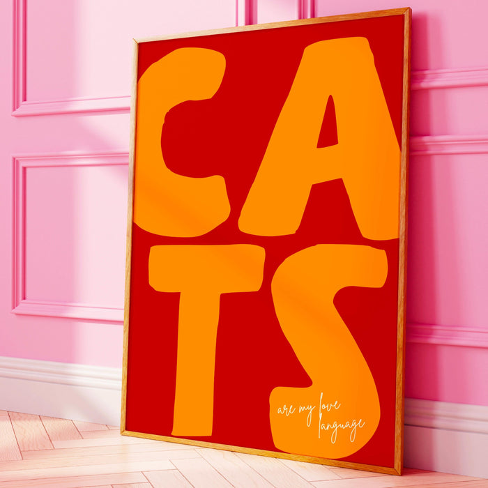 Cat Digital Wall Art Print, Funny Cat Poster, Cat Lover Gift  Funky Maximalist Dopamine Large Trendy Retro Cat Wall Art Digital Artwork