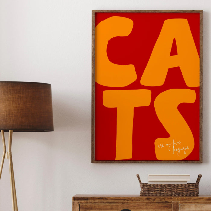 Cat Digital Wall Art Print, Funny Cat Poster, Cat Lover Gift  Funky Maximalist Dopamine Large Trendy Retro Cat Wall Art Digital Artwork