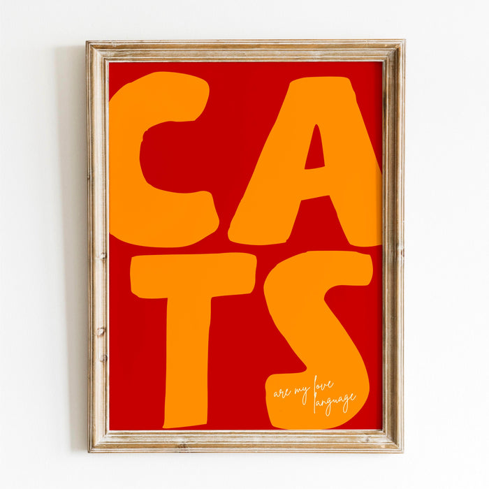 Cat Digital Wall Art Print, Funny Cat Poster, Cat Lover Gift  Funky Maximalist Dopamine Large Trendy Retro Cat Wall Art Digital Artwork