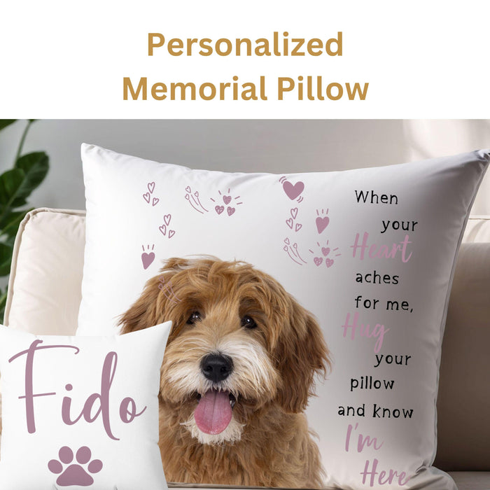 Pet Memorial Gift Dog Memorial Pillow Personalized Custom Loss of Pet Sympathy Gift with Dogs Picture Pet Loss Gift for Dog Lover Cat Pillow