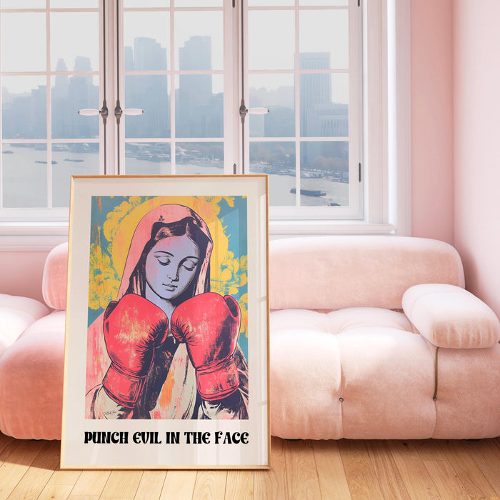 Funny Trendy Modern Christian Art Spiritual Art Religious Wall Art Hail Mary Catholic Meme Madonna Blessed Mother of Jesus Printable Art