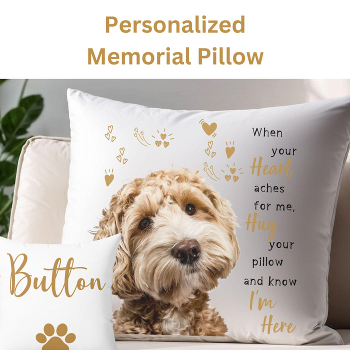 Personalized Pet Memorial Gift Dog Memorial Pillow Personalized Loss of Pet Custom Sympathy Gift with Dogs Picture Pet Loss Gift for Dog