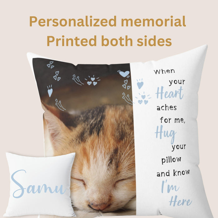 Personalized Pet Memorial Gift Cat Memorial Pillow Personalized Loss of Pet Custom Sympathy Gift with Cats Picture Pet Loss Cute Pillowcase