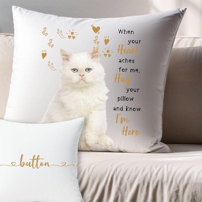 Personalized Pet Memorial Gift Cat Memorial Pillow Personalized Loss of Pet Custom Sympathy Gift with Cats Picture Pet Loss Cute Pillowcase