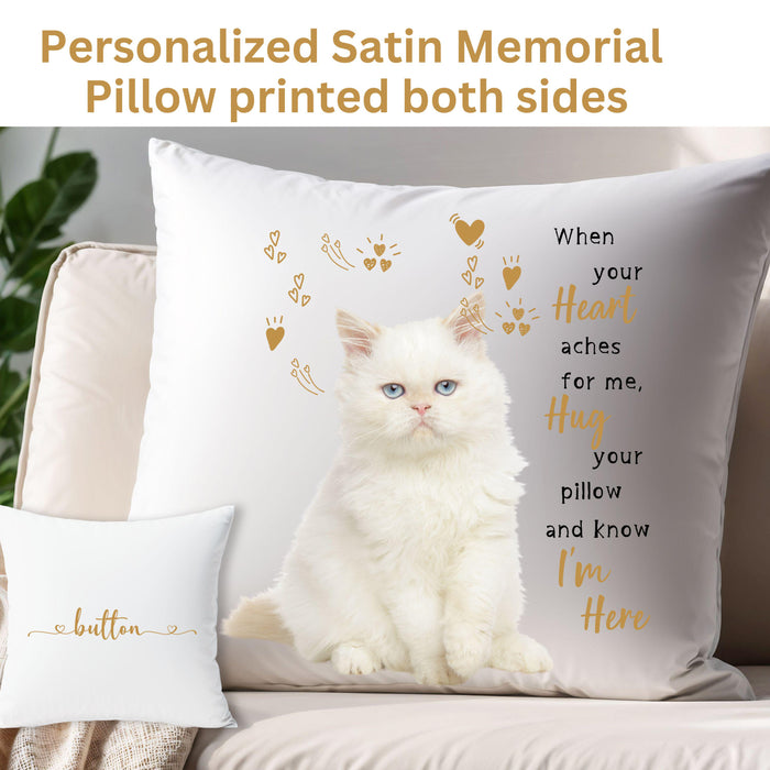 Personalized Pet Memorial Gift Cat Memorial Pillow Personalized Loss of Pet Custom Sympathy Gift with Cats Picture Pet Loss Cute Pillowcase