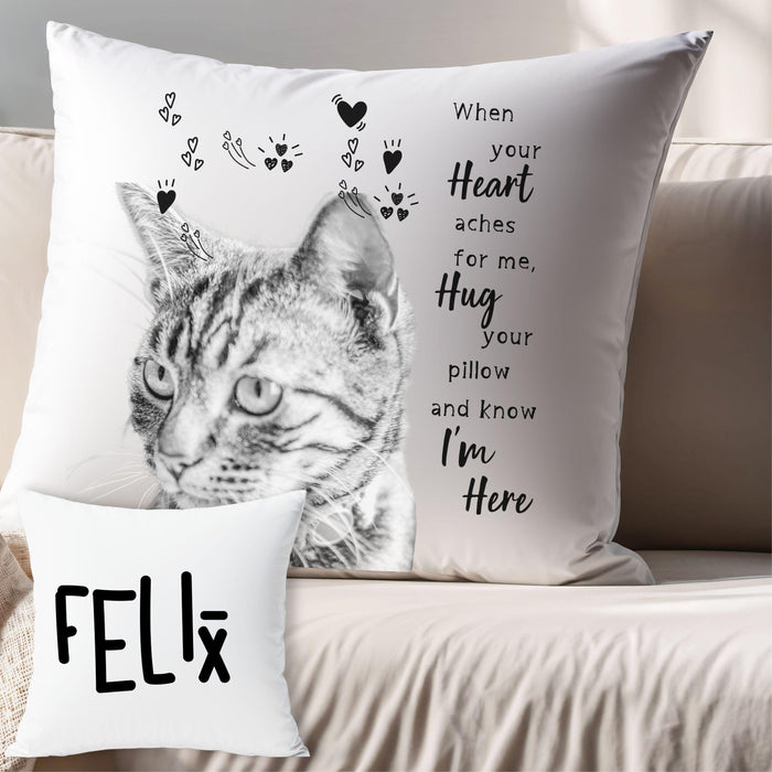 Personalized Pet Memorial Gift Cat Memorial Pillow Personalized Loss of Pet Custom Sympathy Gift with Cats Picture Pet Loss Cute Pillowcase
