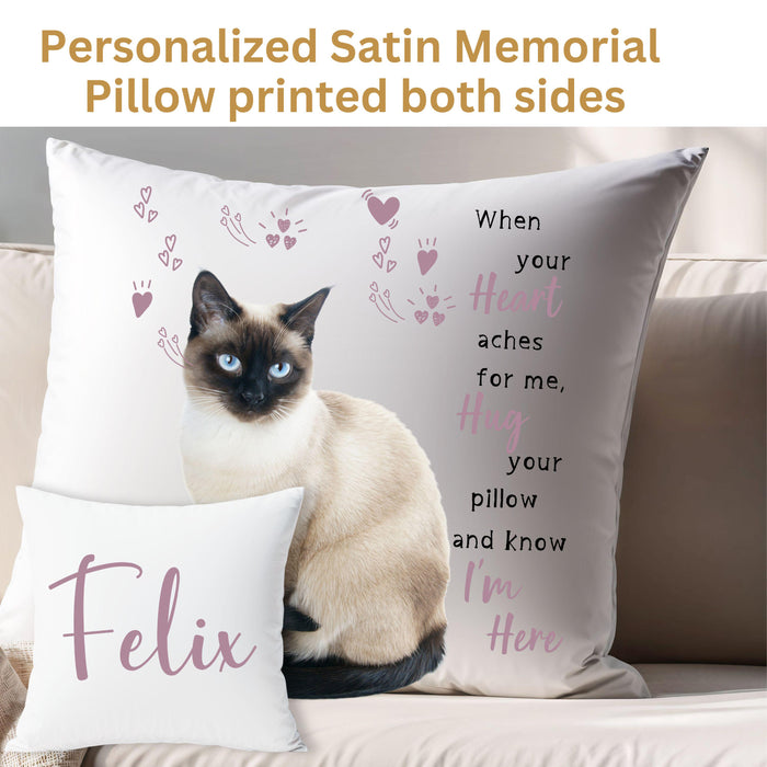Personalized Pet Memorial Gift Cat Memorial Pillow Personalized Loss of Pet Custom Sympathy Gift with Cats Picture Pet Loss Cute Pillowcase