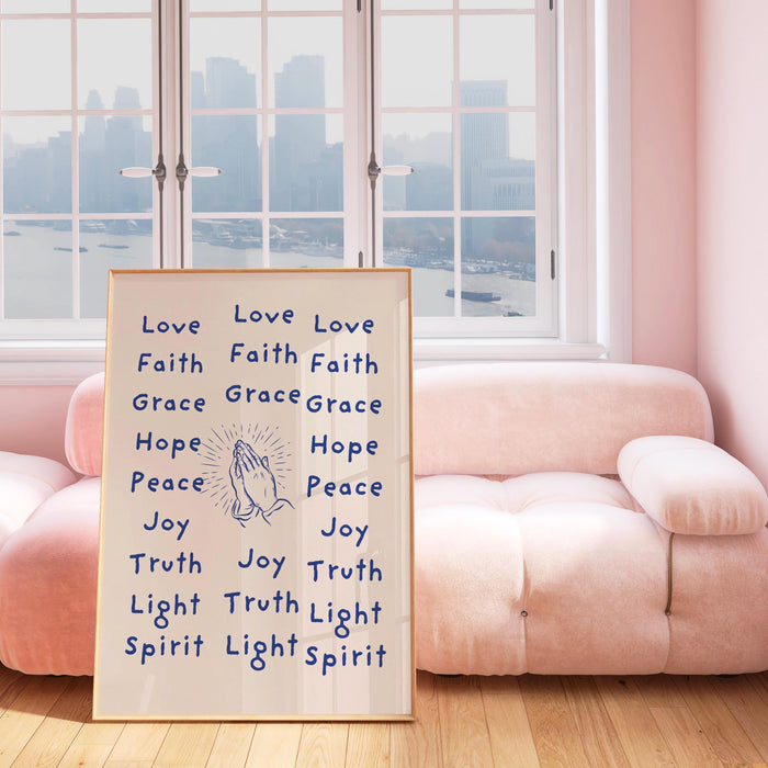 Modern Christian Art Christian Wall Art Scripture Wall Art Blue Wall Art Bible Verse Wall Art Spiritual Wall Art Religious Digital Download