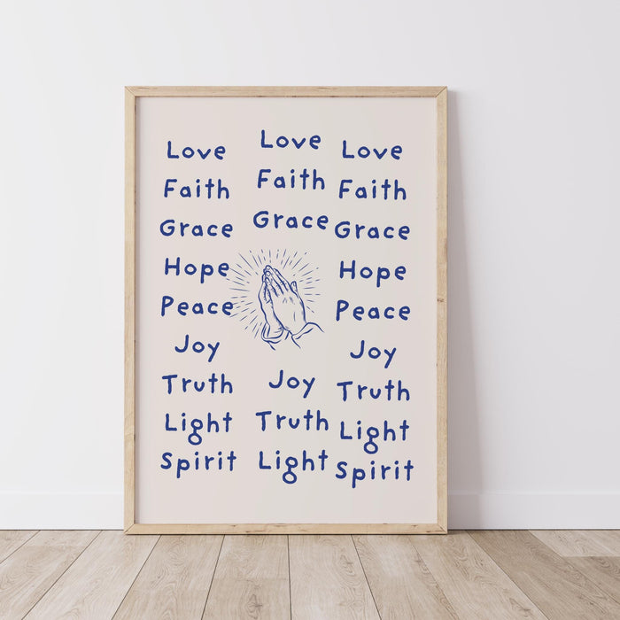 Modern Christian Art Christian Wall Art Scripture Wall Art Blue Wall Art Bible Verse Wall Art Spiritual Wall Art Religious Digital Download