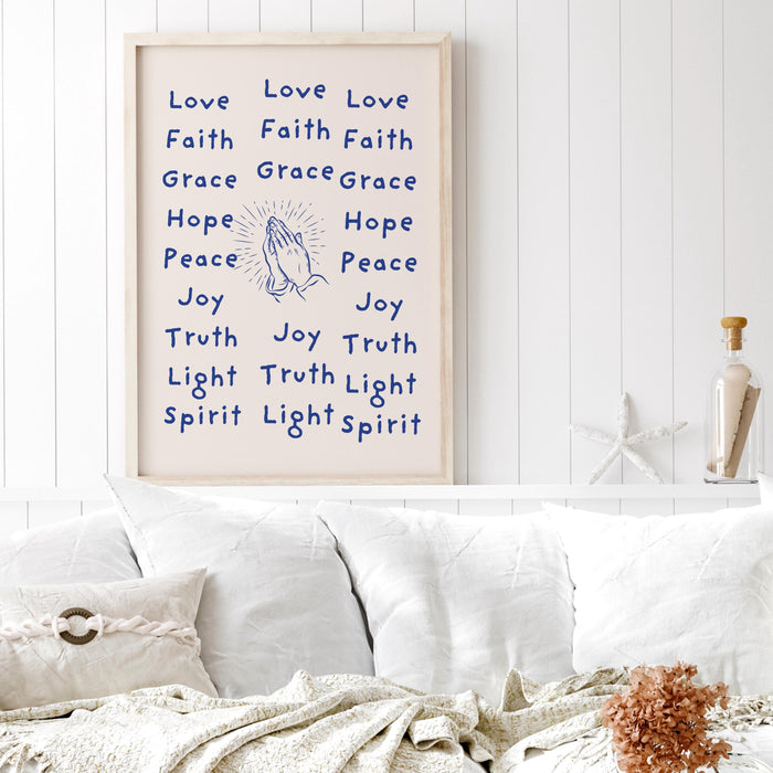 Modern Christian Art Christian Wall Art Scripture Wall Art Blue Wall Art Bible Verse Wall Art Spiritual Wall Art Religious Digital Download