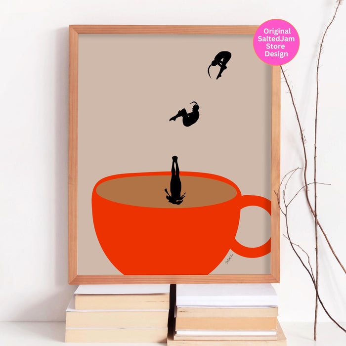 Coffee Print Kitchen Art Drinks Poster Modern Kitchen Decor Retro Prints Pop Art Kitchen Wall Art Trendy Poster Coffee Lover Gift Digital