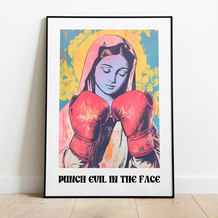 Funny Trendy Modern Christian Art Spiritual Art Religious Wall Art Hail Mary Catholic Meme Madonna Blessed Mother of Jesus Printable Art