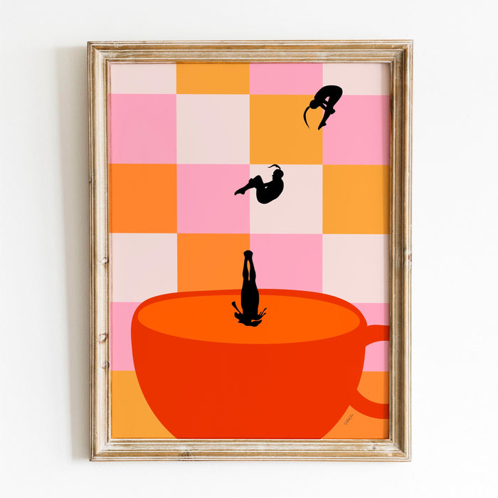 Coffee Print, Drink Poster, Modern Kitchen Decor, Retro Poster, Pop Art, Kitchen Art, Exhibition Poster, Illustration, Coffee Lover PRINTED