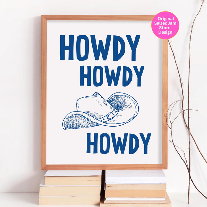 Howdy Western Art Prints Red Vintage Cowboy Art Wild West Art Retro Cowgirl Prints Western Gallery Wall Set Black Wall Art Digital Download