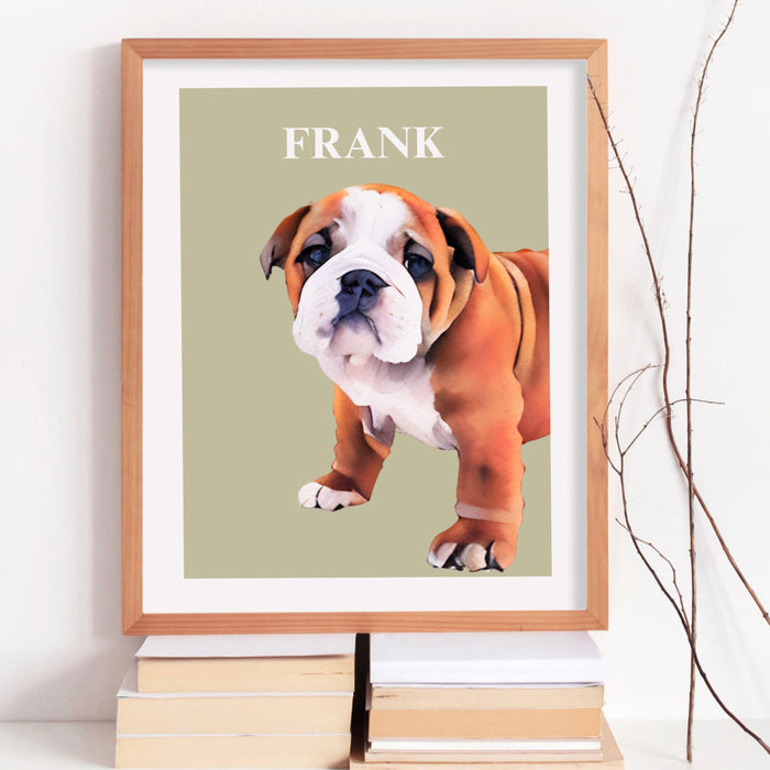 Personalized New Pet Portrait Watercolor Pet Painting Digital Painted From Photo Custom Gift Pet Memorial Print Dog Portraits Drawing Gift