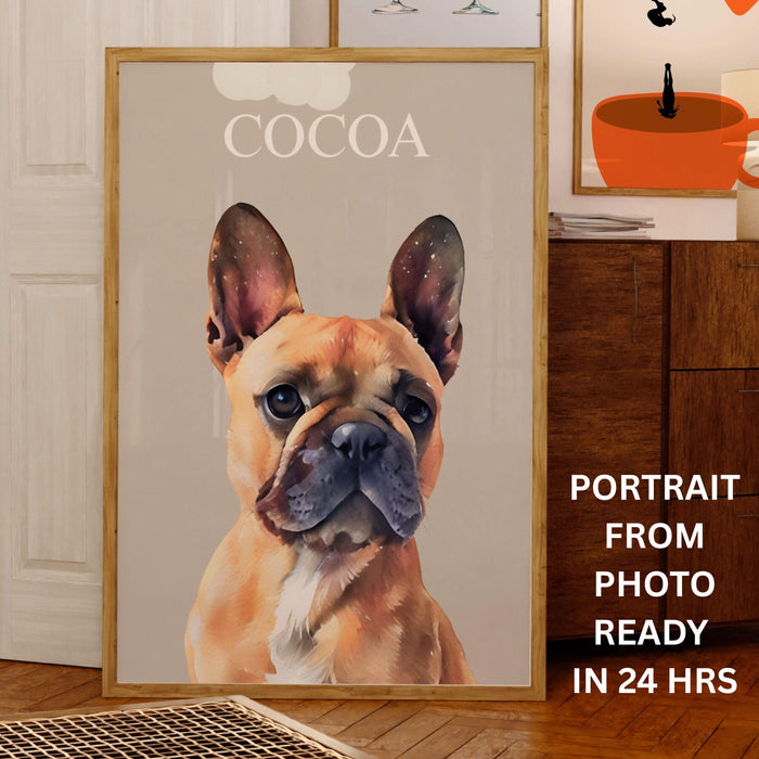 Personalized New Pet Portrait Watercolor Pet Painting Digital Painted From Photo Custom Gift Pet Memorial Print Dog Portraits Drawing Gift