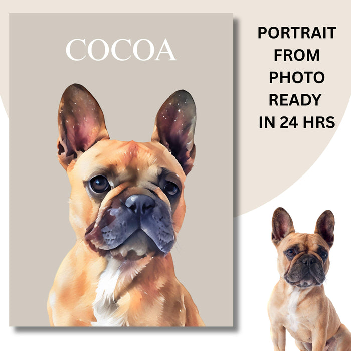 Personalized New Pet Portrait Watercolor Pet Painting Digital Painted From Photo Custom Gift Pet Memorial Print Dog Portraits Drawing Gift