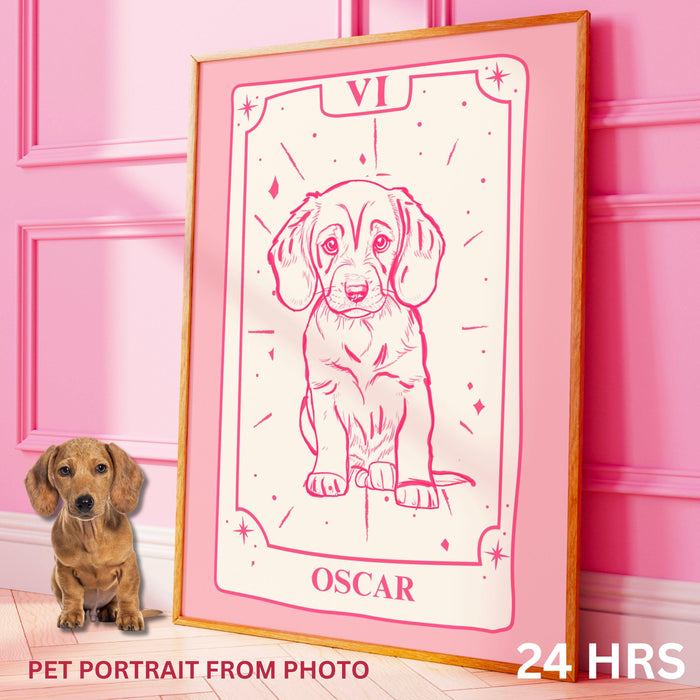 Personalized Pet Tarot Card Portraits Pet Art From Photo Custom Digital Dog Portraits Portraits Custom Dog Portraits Custom Pet Art  Poster