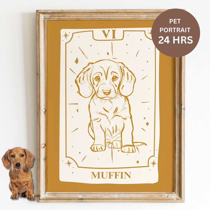 Personalized Pet Tarot Card Portraits Pet Art From Photo Custom Digital Dog Portraits Portraits Custom Dog Portraits Custom Pet Art  Poster