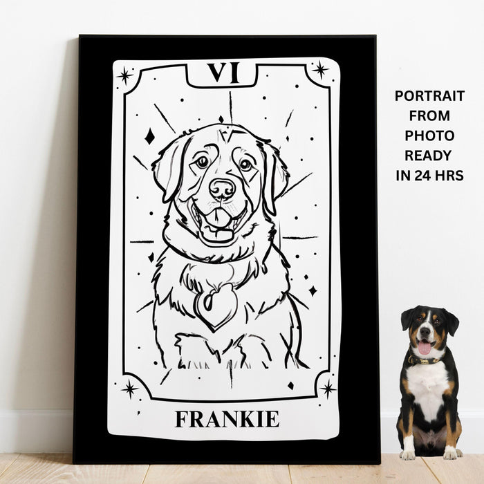 Personalized Pet Tarot Card Portraits Pet Art From Photo Custom Digital Dog Portraits Portraits Custom Dog Portraits Custom Pet Art  Poster