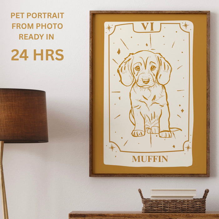 Personalized Pet Tarot Card Portraits Pet Art From Photo Custom Digital Dog Portraits Portraits Custom Dog Portraits Custom Pet Art  Poster