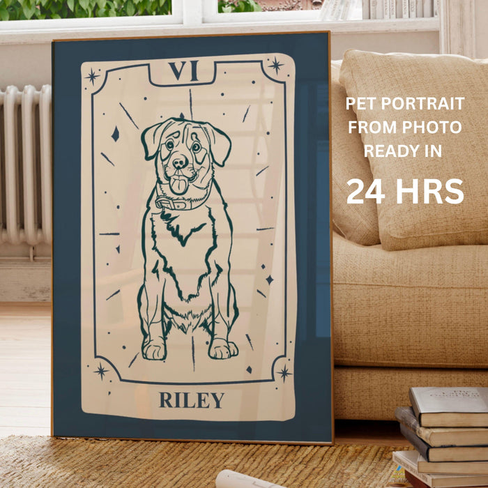 Personalized Pet Tarot Card Portraits Pet Art From Photo Custom Digital Dog Portraits Portraits Custom Dog Portraits Custom Pet Art  Poster