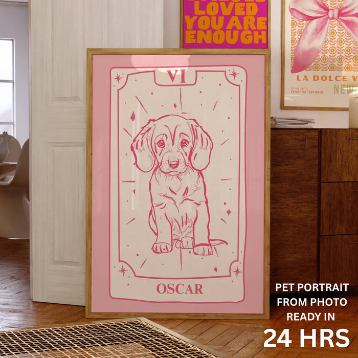 Personalized Pet Tarot Card Portraits Pet Art From Photo Custom Digital Dog Portraits Portraits Custom Dog Portraits Custom Pet Art  Poster